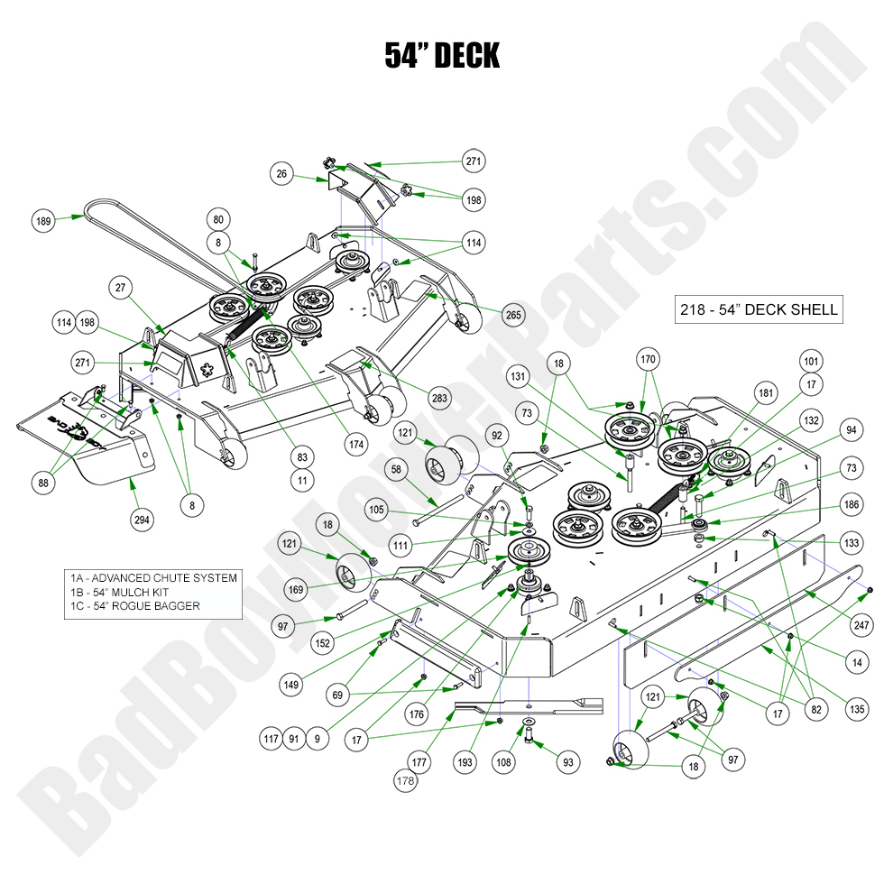 3221 - Bad Boy Mower Parts Lookup > 2023 > Rogue > 54\" Deck Assembly